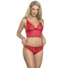 SUBBLIME - 953898 CAMICIA DA NOTTE IN SETA E PIZZO SLIP ROSSO S-M